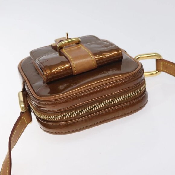 LOUIS VUITTON Monogram Vernis Christie PM Shoulder Bag Bronze M91111 Auth 130923 - Picture 6 of 16